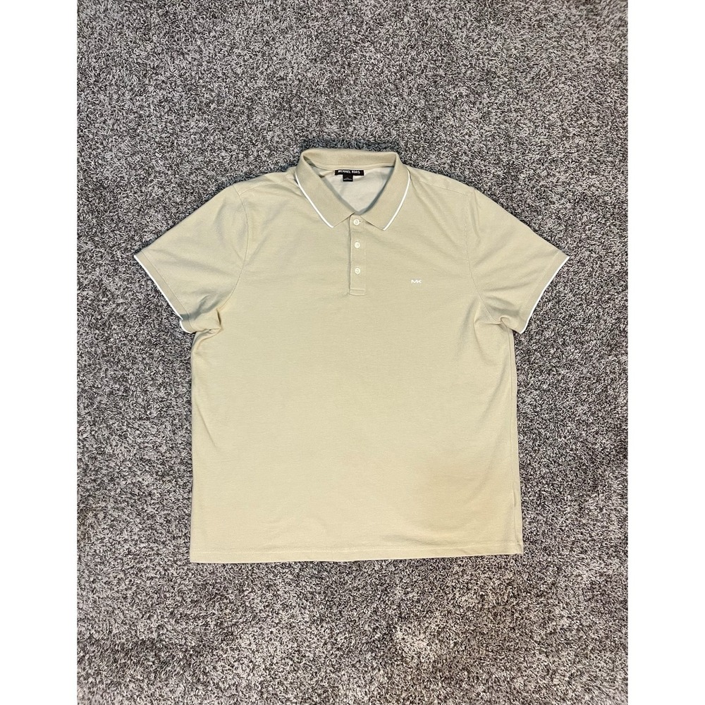 Michael Kors Men's Short Sleeve Polo Shirt Brown Size Large